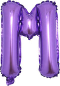 16 inch Purple Alphabet Letter and Number Balloons Set Package, Aluminum Hanging Foil Film Banner Mylar Balloon for Birthday Party Decoration Custom Word (A-Z, 0-9) (16 Inch Purple M)