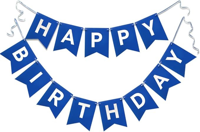 Navy Blue Happy Birthday Banner Nautical Theme Boys Birthday Party Supplies Garland Decorations Birthday Signs Nursery Hanging Decor 13pcs