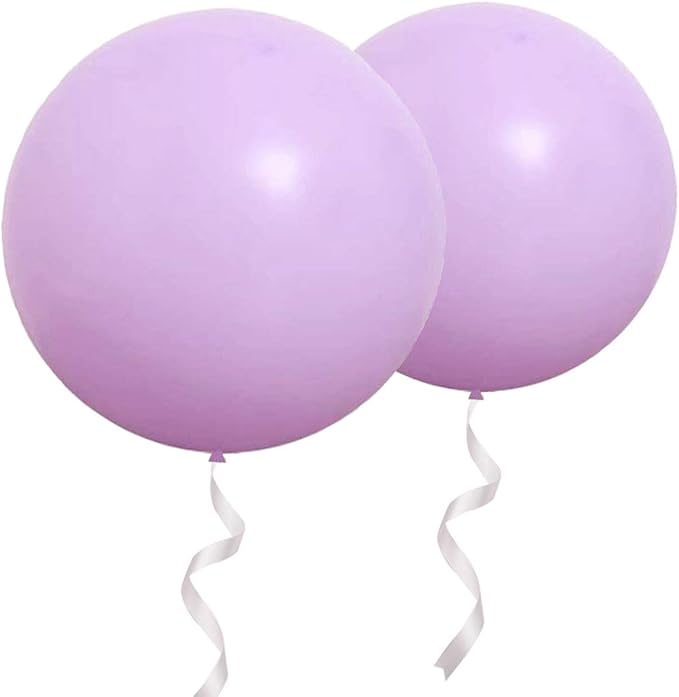 36 Inch Giant Round Balloons Macaron Purple Pink 6 Packs Latex Balloons for Photo Shoot Wedding Baby Shower Birthday Party Decorations