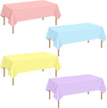 mwellewm 4 Pcs Pastel Table Cloths for Parties Plastic 54x72 Inch Rainbow Pastel Tablecloth Disposable Colorful Rectangle Table Cover Decoration for Birthday Baby Shower Wedding Princess Ice Cream