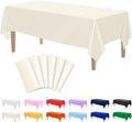 Kopokita 6PCS Ivory Plastic Tablecloths 54 x 108 Inch, Disposable Table Cloths Rectangle Party Table Covers