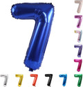 YPSelected 32 Inch Large Foil Helium Number Balloon Birthday Wedding Party 0-9 (Navy Blue, 7)