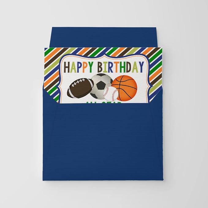 All Star Friend Sports Birthday Pun Themed Single (1) All Occasion Blank Birthday Card To Send To Friends & Family, 4"x 6" (when folded) Fill In Greeting Note Card by AmandaCreation