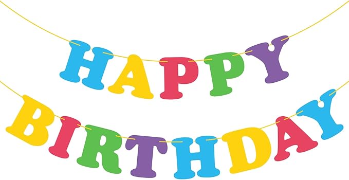 Colorful Happy Birthday Banner Rainbow Bunting Party Banner for Kids Boys Girls Birthday Party Decorations Party Supplies