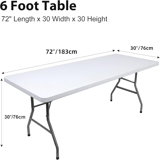 Table Covers for 6 Foot Tables, 6 Pack Navy Blue Washable and Wrinkle Resistant Stretch Tablecloths Rectangle 6ft for Events, Wedding, Banquets, Parties