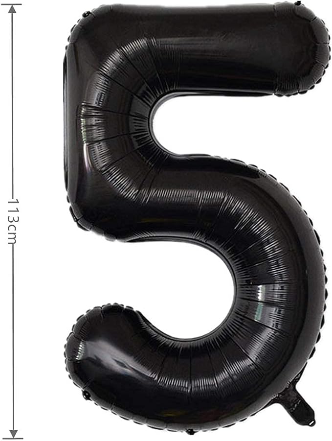 40 Inch Large Foil Helium Number Balloon Birthday Wedding Party 0-9 (Black, 5)