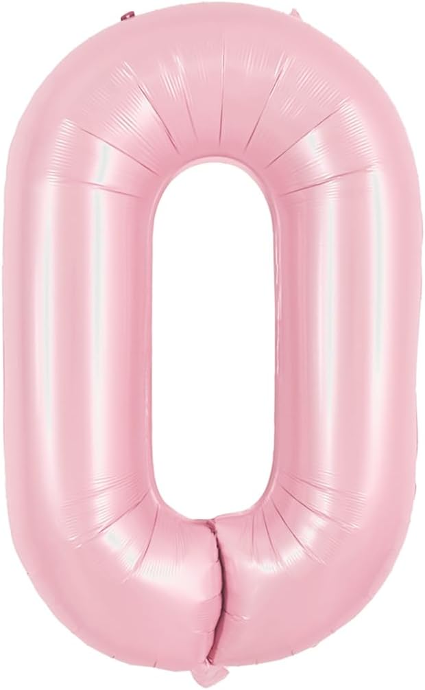 TONIFUL 40 Inch Pastel Pink Number 0 Balloon Balloon Big Pink Digital 0 Balloon for Girl's Birthday Party Wedding Bridal Shower Engagement Anniversary Photo Shoot Supplies