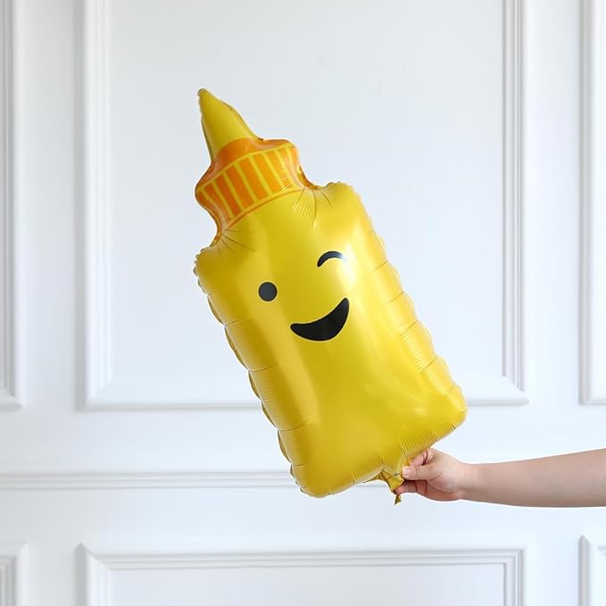 BBQ Balloon Garland Arch Kit 145Pcs Red and Yellow Balloons with BBQ Pig and Sauce Bottle Foil Balloons for Picnic Boy or Girl Barbeque Gender Reveal Baby Q Baby Shower Party Decorations