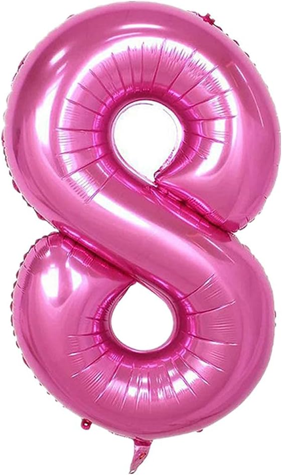 40 Inch Large Foil Helium Number Balloon Birthday Wedding Party 0-9 (Pink, 8)