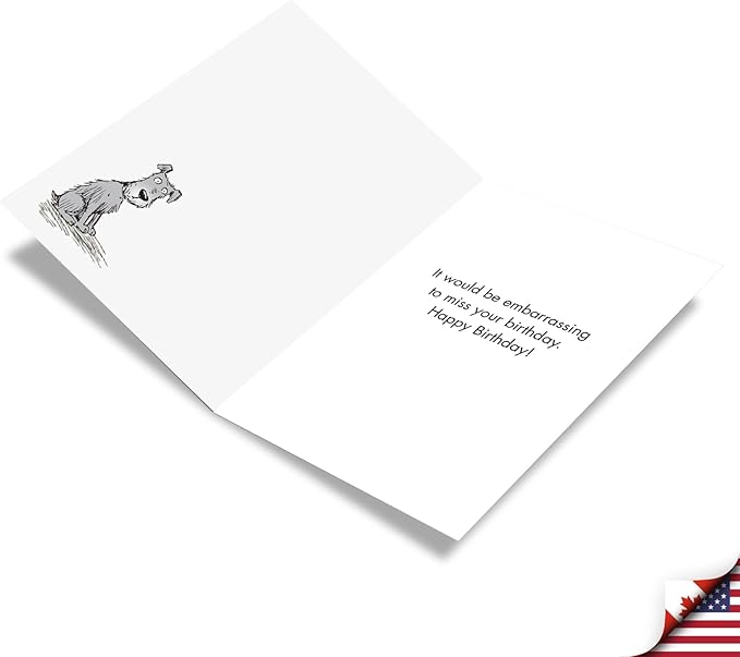 NobleWorks - 1 Humor Birthday Card with Envelope - Funny Cartoons for Birthday Greetings, Celebration Notecard - Dog Run C2413BDG