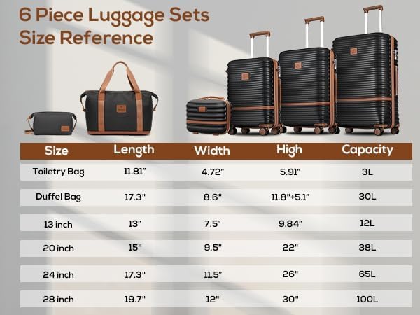 Joyway Luggage Set 3 Piece Suitcase Sets with Spinner Wheel,Hardside Expandable Travel Laggage with TSA Lock (Black