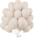 PartyWoo White Sand Balloons 101pcs 12 Inch Off White Beige Cream Ivory Boho Neutral Latex Balloons for Wedding Graduation Baby Shower Anniversary Engagement Birthday Party Decorations White-F12