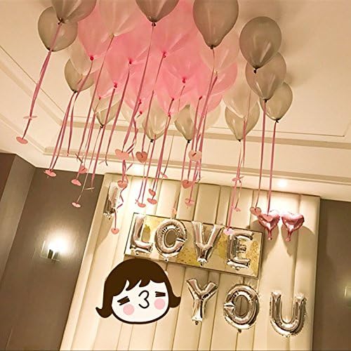 Glanzzeit 16 Inch Silver Foil Balloons Letters A to Z Numbers 0 to 9 for Prom Wedding Birthday Party Decor (Letter F)