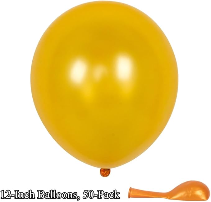 50 Pcs 12 Inch Golden Yellow Balloons, Matte Gold Latex Balloons for Party Decorations, Thick Sunflower Yellow Balloons for Bee Theme Birthday, Baby Shower