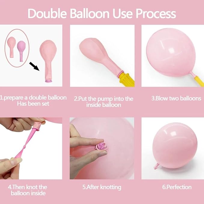 Pastel Pink Purple Balloon Arch Double Stuffed, Light Pink Lavender Lilac Ivory Balloon Garland Kit with Bobo Latex for Baby Shower Bridal Wedding Princess Birthday Valentines Party Decoration