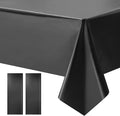 2 pcs Black Tablecloth Plastic -Stunning Metallic Matte Finish, 40" x 108" Halloween Table Cloth, for Halloween Graduation Space Scorpio Birthday Party Anniversary Event Decorations