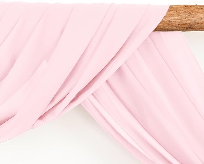 Wedding Arch Draping Fabric 30'' x 18FT Sheer Chiffon Arch Drape Backdrop 1 Panel Blushing Pink Drape for Easter Baby Shower Photo Booth Church Decor Birthday Party Outdoor Decoration