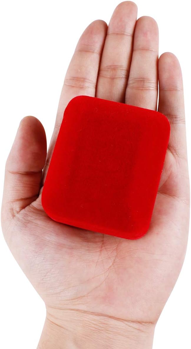 Velvet Metal Glossy with LED Jewelry Gift Box for Proposal, Engagement, Wedding - Easy to fit into Your Pocket or Handbag - Red
