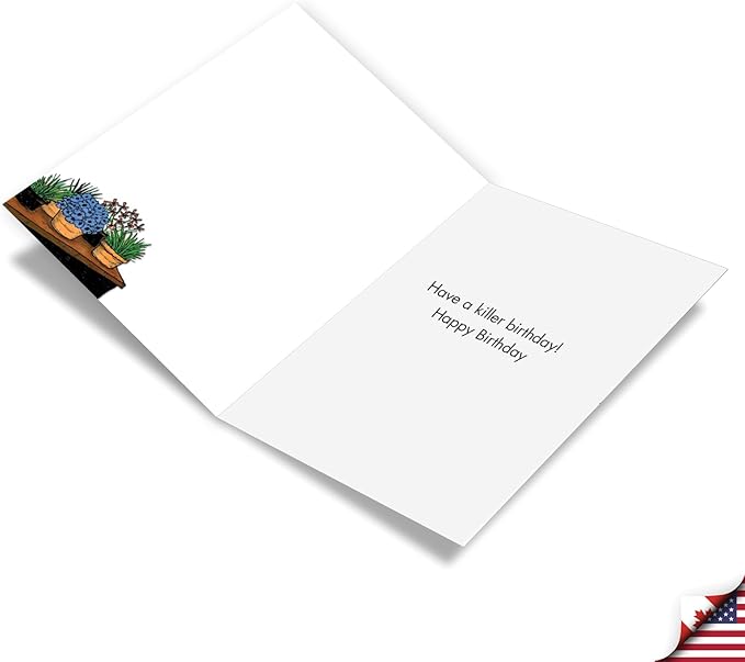 NobleWorks Funny Birthday Paper Card with 5 x 7 Inch Envelope (1 Card) Bday Plant Kill C10871BDG-UA