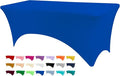Table Covers for 8 Foot Tables, Royal Blue Washable and Wrinkle Resistant Stretch Tablecloths Rectangle 8ft for Events, Wedding, Banquets, Parties
