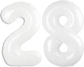 40 Inch White Number 28 Digital Balloon,Jumbo Mylar Foil Helium Balloon for 28 Balloons for Birthday Party,Wedding Anniversary Party Decorations