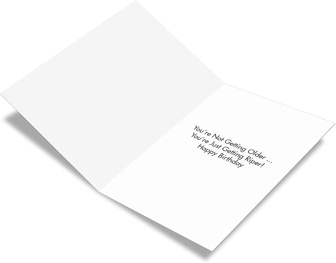 NobleWorks - 1 Funny Happy Birthday Card for Him w/Envelope - Funny Photos, Birthday Humor for Men - Getting Riper C6433BDG