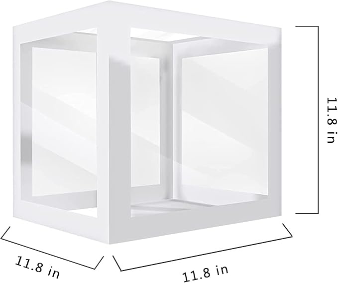 Baby Boxes with Letters for Baby Shower,Clear Baby Shower Decorations Block Boxes for Gender Reveal,Transparent Balloon Box Backdrop Birthday Party,4PCS
