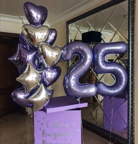Purple Number 50 Balloon 40 inch, 50 Number Balloons, 50th Purple Birthday Decorations, 50 Year Old Girls Boys Party Supplies