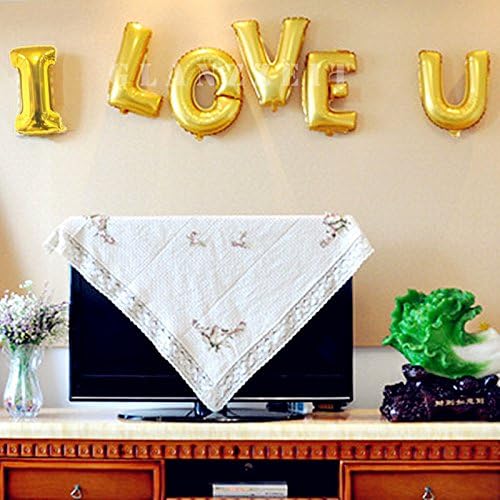 Glanzzeit 16 Inch Gold Balloons Decor Letters A to Z Numbers 0 to 9 for Wedding Prom Birthday Party (Letter V)