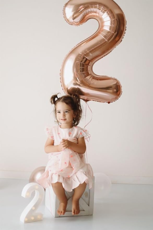 Birthday Number Balloons 40 Inch, 1 Balloon for Birthday Party, Rose Gold One Balloons Foil Number 1 Ballon for 1, 10, 11, 12, 13, 21, 100 Celebration, Birthday, Baby Shower, Anniversary Decor
