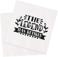 Retirement Cocktail Napkins Party Napkins Beverage Napkins Bar Napkins Disposable Paper Novelty Humorous Gag Gift 100Pcs 4.5 x 4.5 19-ply (The Legend Has Retired)