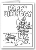 Stonehouse Collection | Happy Birthday Pirate Set of Coloring Greeting Cards | 12 Kids Color Card and Envelopes (Pirate)