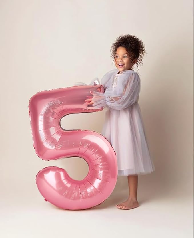40 Inch Large Numbers Balloon, 4 Pearl Pink Ballon for 4th 14 40 44 Birthday Party, Balloon 4 Number for Graduations Wedding Supplies
