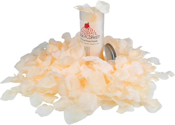 CODE FLORIST 1500 PCS Champagne Silk Rose Petals for Valentine's Day,Romantic Night,Wedding,Proposal Anniversary Flower Decorations(Separated,Scented)
