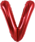 TONIFUL 40 Inch Large Bright Red Letter Balloons A-Z, Giant Jumbo Helium Foil Mylar Big Letter V Balloons for Birthday Party Anniversary Wedding Decorations