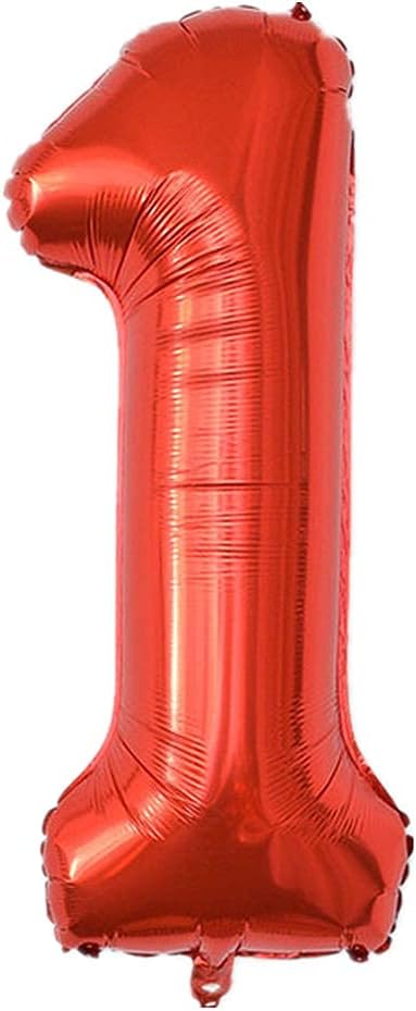 40 Inch Large Foil Helium Number Balloon Birthday Wedding Party 0-9 (Red, 1)