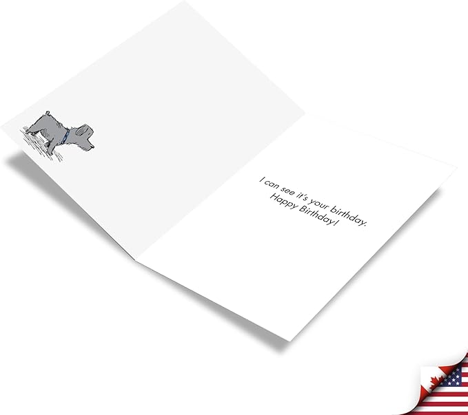 NobleWorks - 1 Humor Birthday Card with Envelope - Funny Cartoons for Birthday Greetings, Celebration Notecard - Lost Reading Glasses C3277BDG