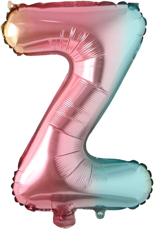16 inch gradient rainbow Letter number balloons unicorn party foil balloon baby shower 1 birthday party decorations kids numbers Air ball (16 Inch Rainbow Z)