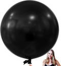 KALOR 36 Inch Giant Black Balloons, 6 Pack Large Round Black Latex Balloons for Anniversary, Birthday, Christmas, Wedding, Baby Shower Party Decorations