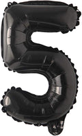 16" inch Single Black Alphabet Letter number Balloons Aluminum Hanging Foil Film Balloon Wedding Birthday party decoration banner Air Mylar Balloons (16 inch Black 5)