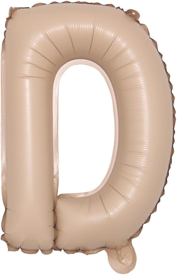 16 inch Caramel Foil Letter Alphabet number Balloon Happy Birthday Party Balloons Wedding Decoration Kids Toys Baby Shower Air Balloon (16 inch Caramel D)