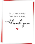 Simple Thank You Card Gifts for Men Women, Appreciation Gifts for Teacher Boss, A Little Card to Say A Big Thank You