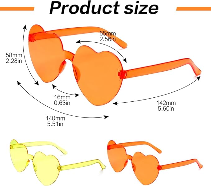 Heart Sunglasses 2 Pairs Heart Shaped Sunglasses Womens Heart Glasses Rave Sunglasses for Women Party Favors