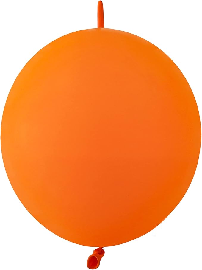IN-JOOYAA 6 Inch Orange Latex Link Balloon 100 Pcs Quick Linkable Balloon for Party Decoration