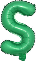 16 inch Green Alphabet Letter and Number Balloons Set Package, Aluminum Hanging Foil Film Banner Mylar Balloon for Birthday Party Decoration Custom Word (A-Z, 0-9) (16 inch Green S)