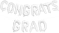 KALOR 16 Inch White Congrats Grad Banner Balloons, White Congrats Grad Letters Sign, Graduation Decorations 2026 for Graduation Party Decorations 2026