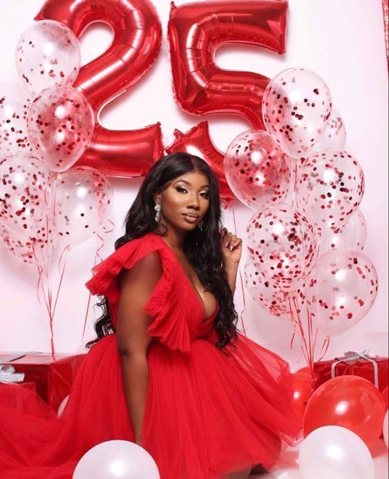 Red Number 5 Balloon 40 Inch, 5th Birthday Party Decorations for Children, Giant 5 Foil Balloon for Party Supplies