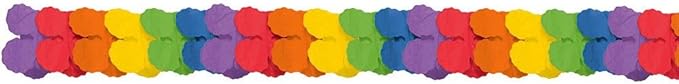amscan Decorative Rainbow Party Paper Garland, 12"., Multicolor, 11013489