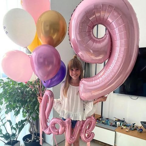 Light Pink 17 Balloon Number 40 Inch, Large Pink Number 17 Balloons, Macaron 17 Balloons Foil Helium 17 Birthday Balloons for Girls Women 17th or 71st Year Old Birthday Party Decorations Anniversary