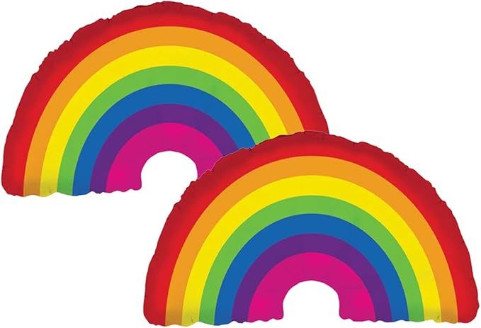 Artisan Owl Set of 2 Colorful Rainbow Jumbo 32" Foil Party Balloons